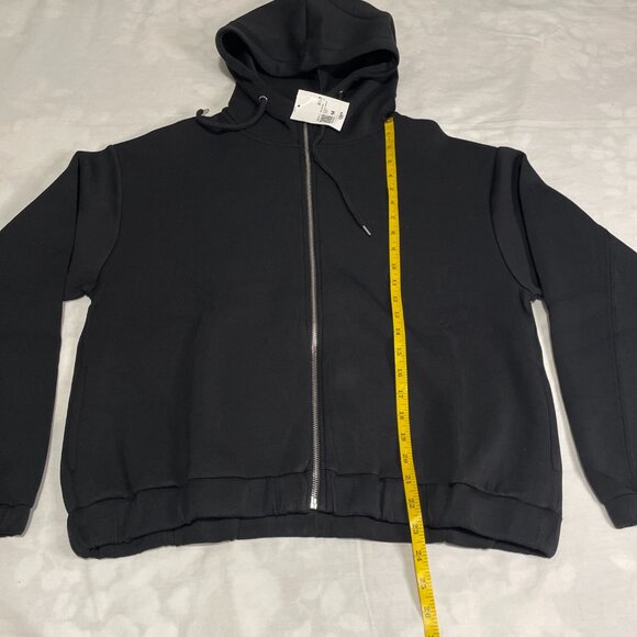 Forever 21 Unisex Black Full Zip Hoodie – Fits Men & Women – Size M – NWT - Picture 5 of 8